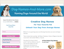 Tablet Screenshot of dog-names-and-more.com